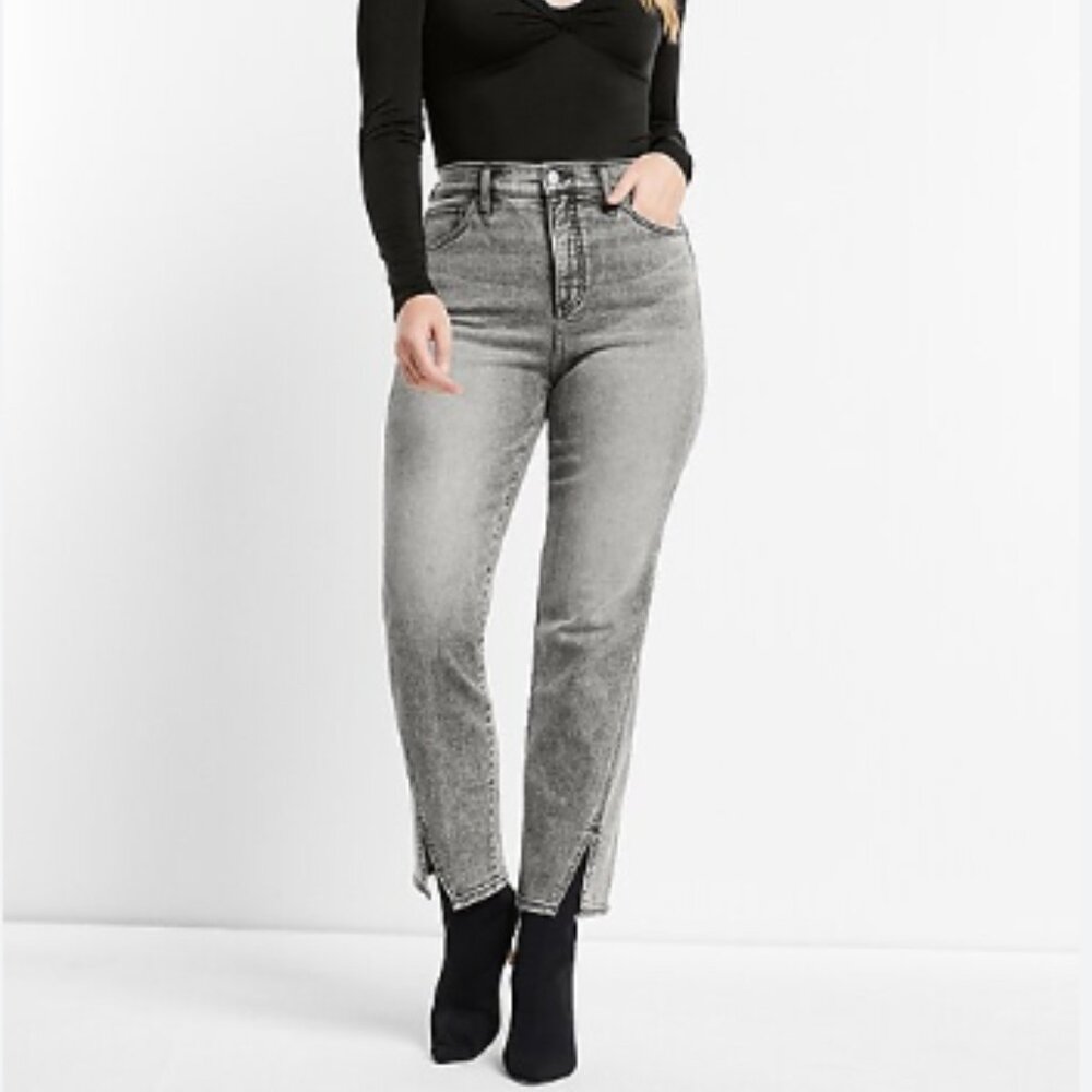 High Waisted Vented Hem Straight Ankle Jeans - 14R - NWOT